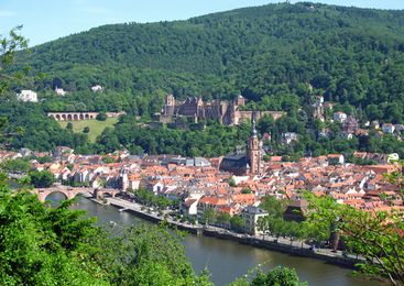 Blick auf Heidelberg vom Philosophenweg aus